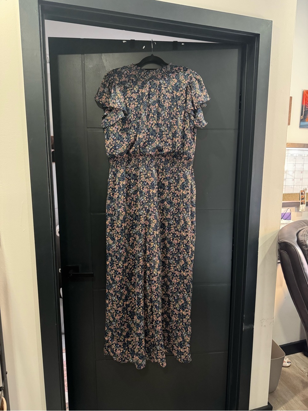 Floral Print Women's jumpsuit - Navy